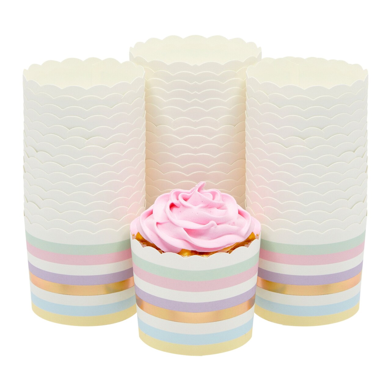 50-Pack Pastel Cupcake Liners - Large Paper Baking Cups for Birthdays, Home  Baking, Bake Sales, Bridal Showers (2.2 In)
